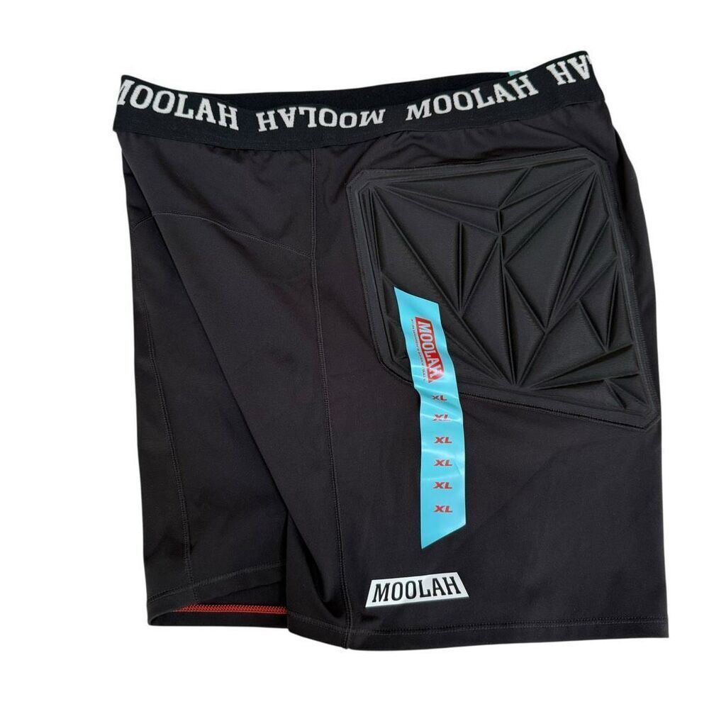 Moolah Kicks Women's Black Padded Compression Shorts Active Elastic Sz XL NWOT